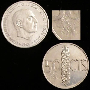 *GUTSE* FRANCO-1743, 50 CÉNTIMOS 1966*19-71, ERROR (12a), GRAN HOJA SALTADA, S/C - Imagen 1 de 1