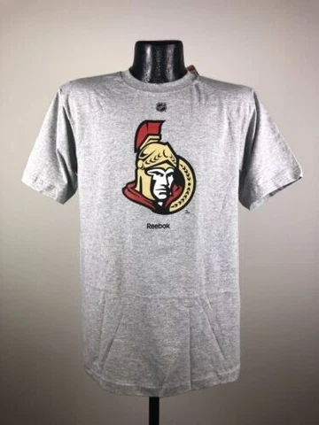 Men's Reebok NHL Ottawa Senators Grey Short Sleeve Tee Shirt NWT Cover