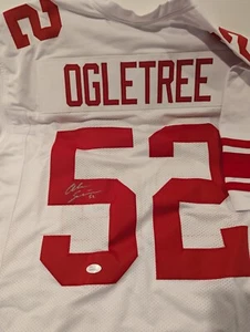 Alec Ogletree Signed New York Giants White Red Football Jersey JSA Witnessed - Picture 1 of 2