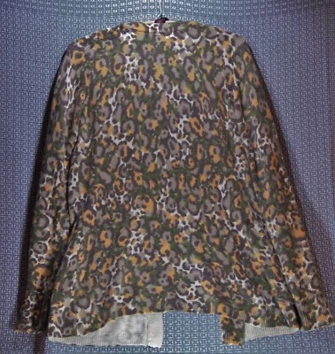 Cardigã LUCKY Suéter Viscose Cashmere Lã Leopardo Estampa Geométrica Bom - Imagem 1 de 4