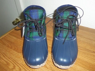 Botas de lluvia St. John's Bay Denton para mujer azul marino/verde a cuadros talla 8 Foto 1 de 4