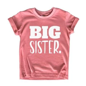 Big Sister Announcement Shirt Toddler Girls Promoted Outfit Cotton Tee - Picture 1 of 6