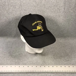 John Deere Bulldozer Snapback Black Trucker Hat K Products Vintage Made In USA - Foto 1 di 8