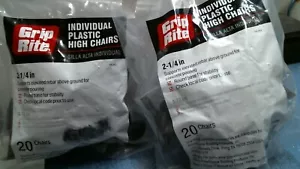 Grip Rite IHCP21420R, 2-1/4" Individual Plastic High Rebar Chairs LOT OF 2 FS - Picture 1 of 4