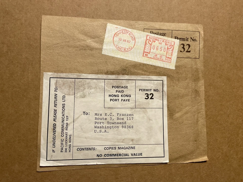 Hong Kong 1982 pieza de paquete + cinta medidora Hennessy + tarifa de 6,5 $ + tipo medidor poco común Foto 1 de 1