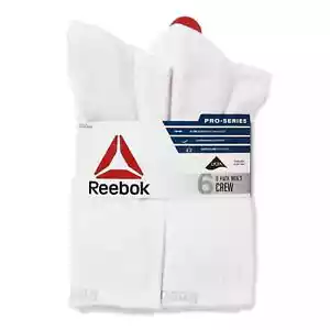 Reebok® Calze Crew Uomo Serie Pro in Cotone, Confezione da 6 NUOVE! "Bianco e nero" - Foto 1 di 13