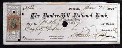 5L279 -  1875  THE BUNKER-HILL NATIONAL BANK - BOSTON - Image 1 of 2