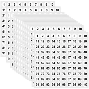 50 Sheets 1 to 100 Number Labels Round Dot Stickers for Inventory Storage Bins - Picture 1 of 6