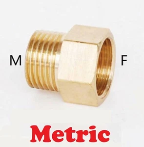 Female M22 Male M22 Equal Coupler Brass Water Jet Connector Fitting Adapter F-M - Picture 1 of 1