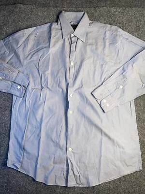 Camisa de vestir Perry Ellis Portfolio para hombre talla 15,5 azul gris Foto 1 de 4
