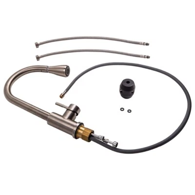 Kitchen Sink Faucet Pull Down Sprayer Spring Single Hole 3-Ways Mixer Tap - Image 1 of 4