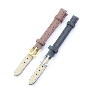 Womens Ladies Girls Plain PU Leather Watch Band Strap 8mm 10mm 12mm Black Brown - Picture 1 of 15