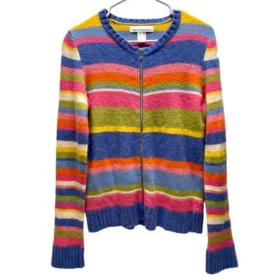 Jones New York Sport Full Zip Cardigan Women's Small Colorful Stripes Wool EUC - Image 1 of 4