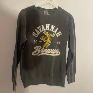 Savannah Bananas Sz SmallCrewneck grey Logo Pullover Baseball - Picture 1 of 5