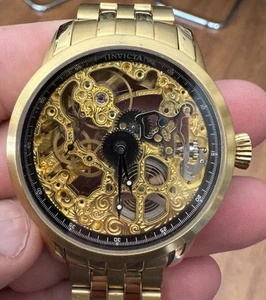 Invicta Model 5001 Skeleton Automatic Men's Wristwatch Stainless Running - Picture 1 of 4