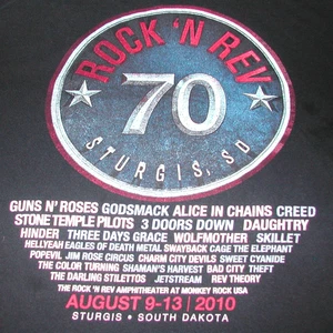 2010 Rock 'N Rev Festival Konzert Sturgis 70th GN'R Creed STP schwarz T-Shirt XL  - Bild 1 von 7