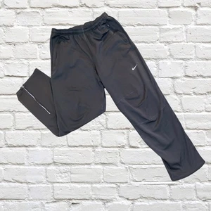Nike Mens Dri-fit Size Reflective Jogging Large Gray Stretch Sweatpants Pockets - Picture 1 of 16