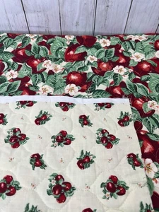 Reversible Apple Quilted Cotton Fabric 1.44 yards 44" Wide Cranston Collection - Picture 1 of 5