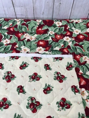 Reversible Apple Quilted Cotton Fabric 1.44 yards 44" Wide Cranston Collection - Image 1 of 4