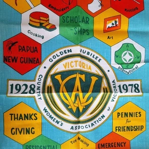 Vintage Geschirrtuch Country Womens Association Golden Jubilee Victoria 1978 - Bild 1 von 5