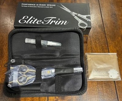 Elite trim Professional Dog Grooming Scissors double tail 7” curved thinner - Image 1 of 4