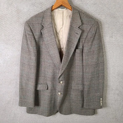 Chaqueta Blazer Abrigo Vintage Andhurst Para Hombre 48L Beige Azul Glen Cuadros Tweed EE. UU. Foto 1 de 4
