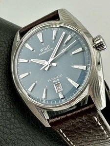 WISE ADAMASCUS AD760 Damascus Stainless steel Aqua Blue Sunburst Dial 39mm - Bild 1 von 11