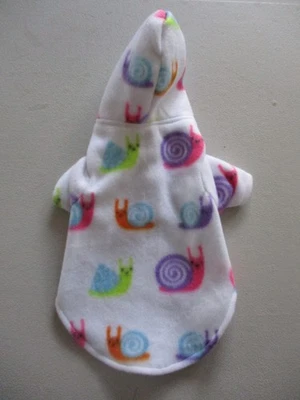 XS fleece dog coat snails handmade - Image 1 of 2