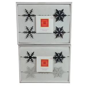 Isaac Mizrahi para Target Garland x2 Holiday 6 pies copo de nieve espejado 2005 NUEVO - Imagen 1 de 6