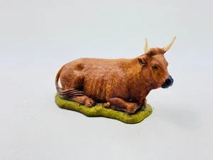 Vintage Landi Krippenfigur Italien handbemalt Kunststoff liegender Ochse 5" - Bild 1 von 5