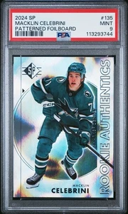 Macklin Celebrini RC - 2024 UD SP Rookie Authentics Foilboard #135 POP 1 - PSA 9 - Picture 1 of 3
