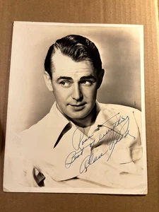 Rara foto 8/10 Alan Ladd prima autografata anni 40 Shane Blue Dahlia - Foto 1 di 7