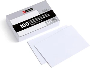 Flashcards, 100 Cartoline Semplici, Carte Di Studio, Cartoncino Offset Da 200 G/ - Foto 1 di 12