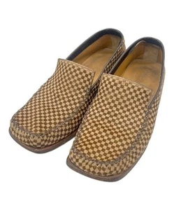 Louis Vuitton Men Slip-Ons Damier Harako Beige Loafers 25cm Used - Picture 1 of 9