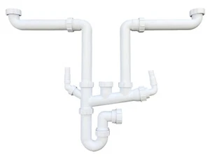 Multi-Fit Double Bowl Sink Waste Kit Space Saving - 1.1/2" 40mm - Picture 1 of 6