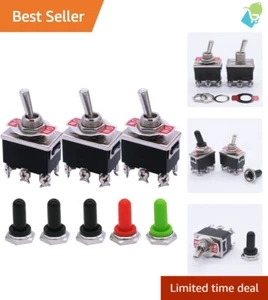 Juego de interruptores de palanca 16A 250V DPDT con 5 cubiertas impermeables para máxima durabilidad - Imagen 1 de 9