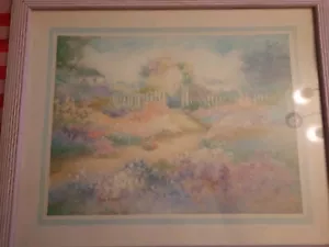 Quadro paesaggistico vintage Nora De Bolt firmato 22X16 bellissimi colori pastello - Foto 1 di 6