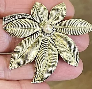 Vintage Theodor Fahrner Sterling Silver Marcasite Pearl Flower Brooch Germany - Picture 1 of 4