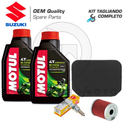 KIT TAGLIANDO FILTRI + OLIO + CANDELA per SUZUKI BURGMAN 400 ANNO 1998 1999 2000 - Immagine 1 di 4