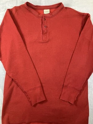 LL BEAN мужской Trad Fit большой высокий двухслойный шерсти смесь реки водителей Henley рубашка - Изображение 1 из 4