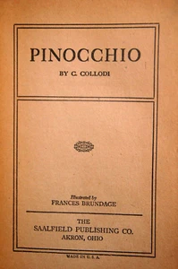 Pinocchio by C. Collodi copyright 1924, Saalfield Publishing Co. HC, Acceptable - Picture 1 of 11