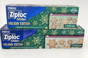 Ziploc Holiday Edition Cookie Design Gallon & Quart Storage Bags - Matching - Picture 1 of 3