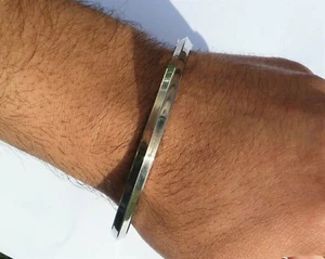 Tradizionale Punjabi Kara Acciaio Inox Splendido Un Bordo Sikh Kada Kakar KA1 - Foto 1 di 10