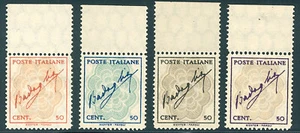 1945 Luogotenenza Badoglio serie di 4 valori con filigrana nuovi cert. Diena ** - Imagen 1 de 2
