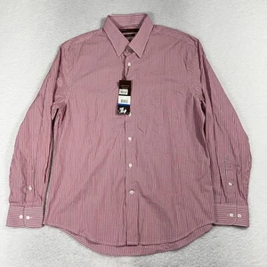 Perry Ellis Shirt Principles City Fit Mens NWT Sz XL Red Stripe 100% Cotton NEW - Picture 1 of 10