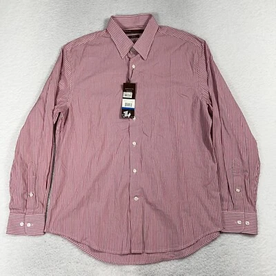 Perry Ellis Shirt Principles City Fit Mens NWT Sz XL Red Stripe 100% Cotton NEW - Image 1 of 4