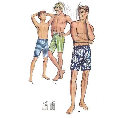 60s Pattern – Men’s or Boy’s Shorts - Waist=32, 34, 36” (81.3, 86,4, 91.4cm) - Image 1 of 4