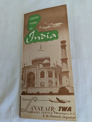Folleto de viaje Grand Tour of India Lanseair TWA Foto 1 de 4