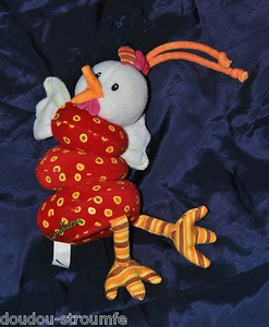 Peluche Doudou Ophélie Poule Vibrant LILLIPUTIENS Rouge Grelot 20/27 Cm TTBE - Picture 1 of 1