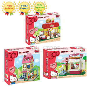 Hello Kitty 3-Type Set(House/Hamburger Shop/Mini CAFE) Brick Block Figures / New